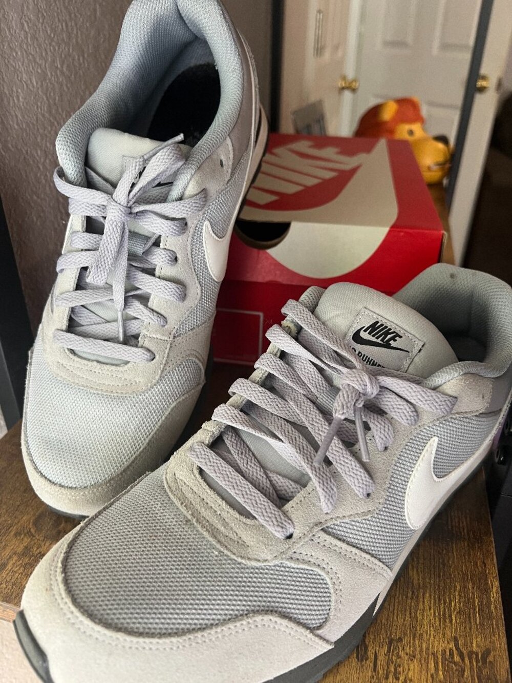 Nike Air MD Runner 2 Trainer Leather Suede Mesh Wolf Grey Black White 7497940011